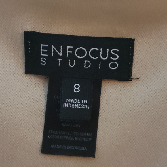 ENFOCUS STUDIO Black and Gold Cocktail Dress Sz 8 - Picture 6 of 6